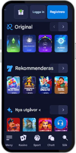 Rainbet Hitta spelsektionen