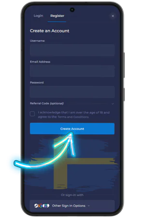 Rainbet registreringsformulär e-post mobilversion